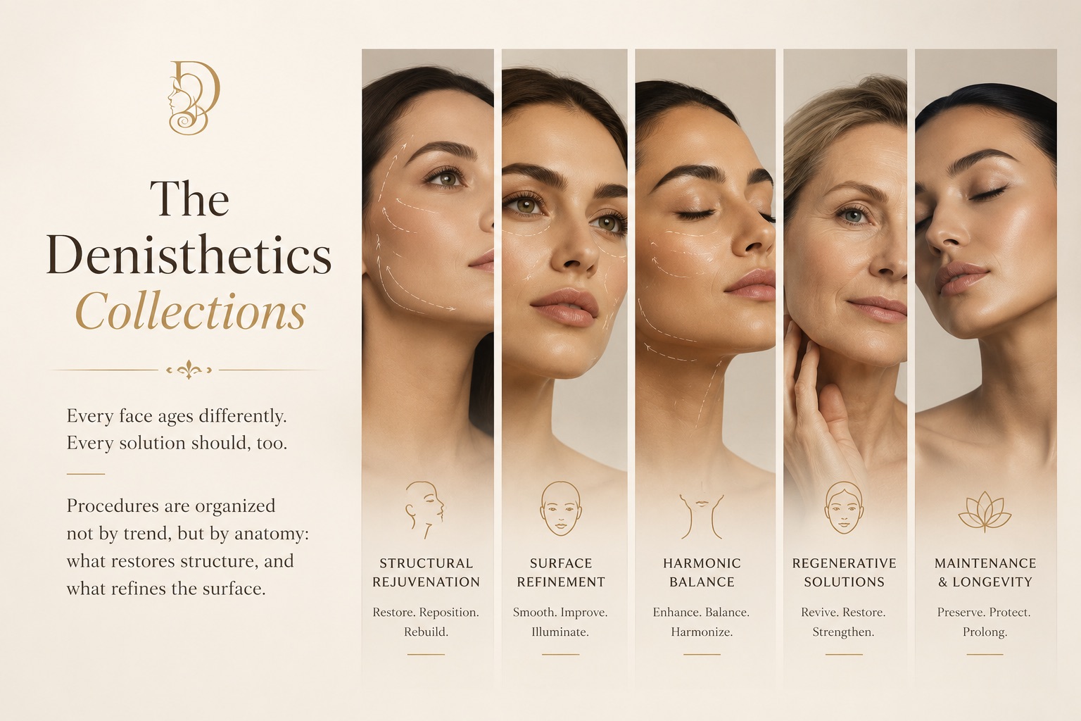 The Denisthetics Collections — Structural Rejuvenation, Surface Refinement, Harmonic Balance, Regenerative Solutions, Maintenance & Longevity