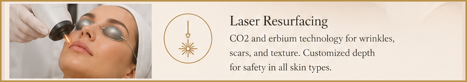 Laser Resurfacing — CO2 and erbium technology for wrinkles, scars, and texture